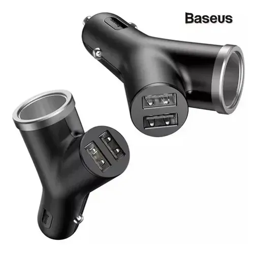 Carregador Carro Baseus Bsc-c16n Carrega E Saída De Cigarro Preto