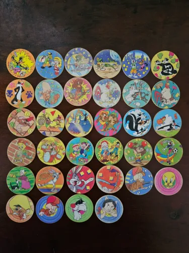 Lote tazos Looney Tunes 34un elma chips