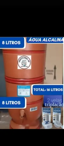 Filtro de barro 16litros 2 velas 