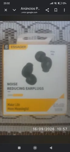 Protetor Auricular Silicone Essager 45dB NRR - Anti-Ruído para Sono e Estudo