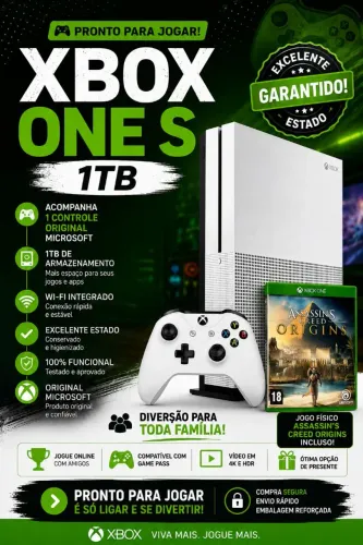 Xbox One s 1 tb e 1 jogo físico