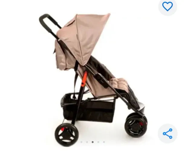 Carrinho com bebê conforto fosco toffy bege