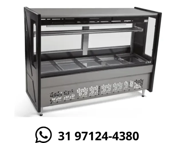Balcão de Carnes 1,75M Vidro Reto Polar