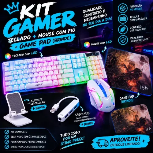 Controle para jogos , teclado e mouse e suporte para celular 