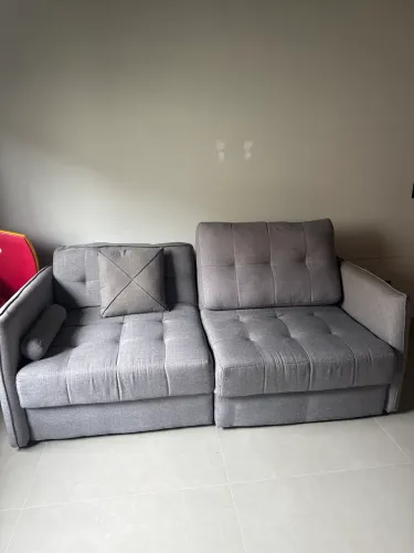 Sofá Retrátil Linho Reclinável 