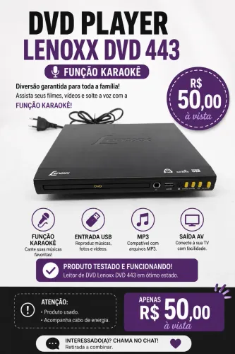 DVD Player Lenoxx DVD 443 função karaokê