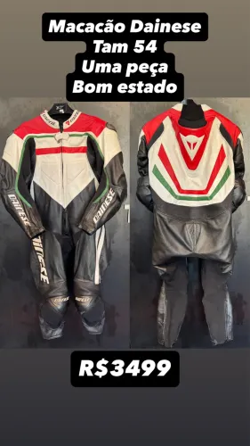 Macacão Dainese Italia Tam 54 uma peça