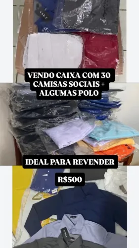 Caixa com Camisas sociais e polo ideal para revenda