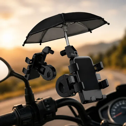 Suporte de Celular para Moto e Bicicleta OR SP26 | Com Guarda-Chuva Anti-Reflexo