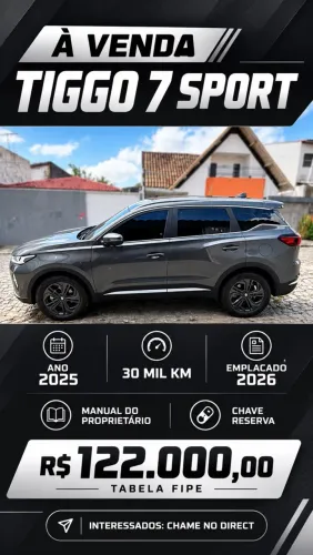 Chery Tiggo 7 Sport 1.5 Turbo Flex 16V Aut. 2025