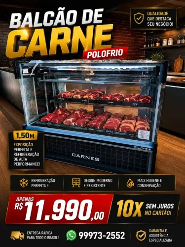 Balcão de carne polofrio 1,50 novo em 10x sem juros