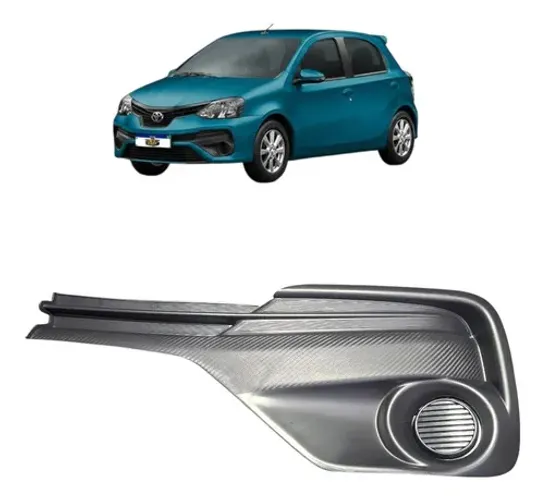 Moldura Farol Milha Esquerdo Etios 2016 A 2019 Sem Furo Preto Esquerdo