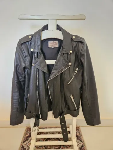 Jaqueta de couro legítimo moto estilo "Perfecto" / "James Dean"