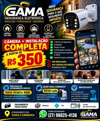 Instalação de câmera videomonitoramento