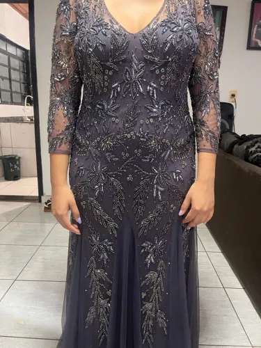 Vestido de festa Drissi bordado com pedrarias | Tamanho aproximado 46