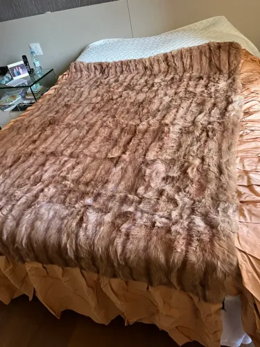 colcha de casal vintage em pele natural, marca polo norte