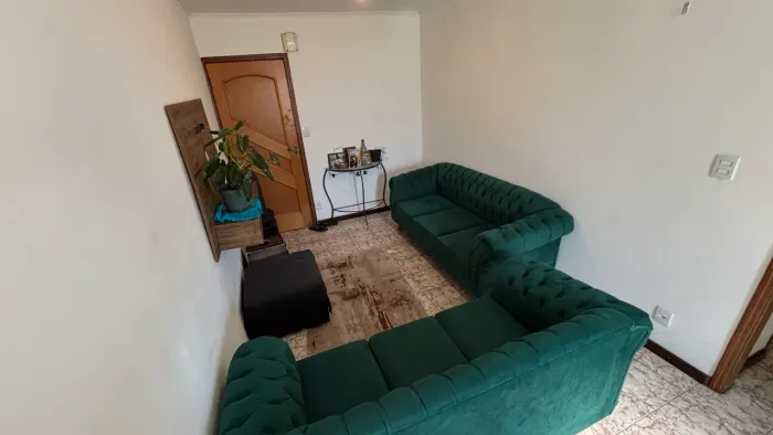 Conjunto Sofá Chesterfield Duque 3 lugares (1,80m e 2,00m) Suede Verde Musgo