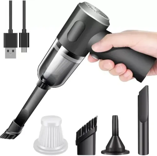 Aspirador de Pó Portátil Sem Fio Turbo Recarregável para Carro e Casa - NOVO