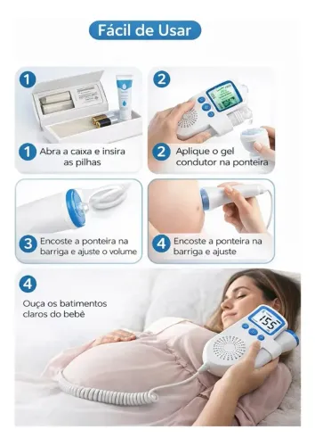 Sonar Fetal Doppler Ultrassom Ouvir Batimentos Bebe Portátil monitor de frequência fetal