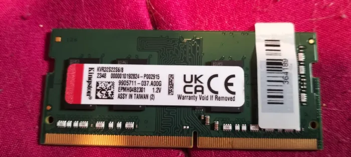 Memória 8GB DDR4 3200MHz Kingston SODIMM KVR32S22S6/8