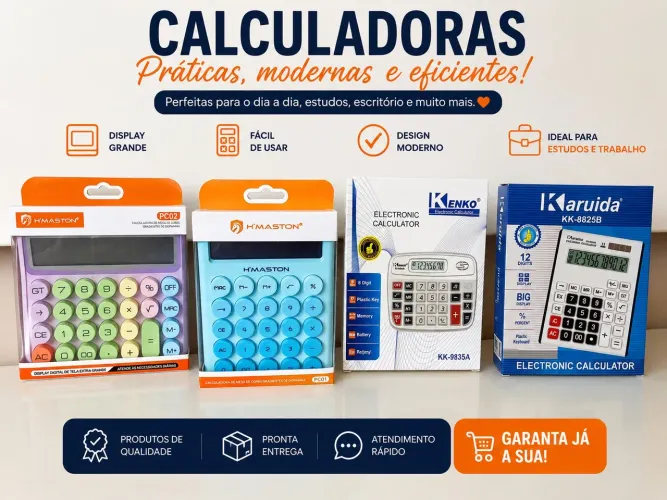 DIVERSAS CALCULADORAS DISPONÍVEIS PC 02 / PC 01 /Kenko 9835/ Karuida 8825