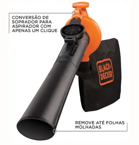 Aspirador de Pó, Soprador e Triturador, para Remoção de Folhas Secas e Molhadas 220v