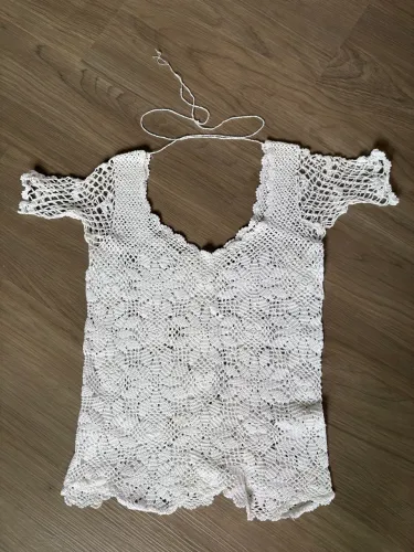 Blusa de crochê branca PP