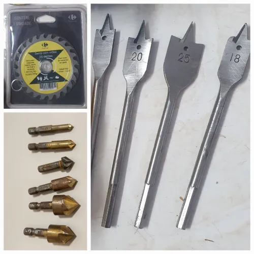 Kit Ferramentas Marcenaria - Disco Serra Novo + Brocas E Escareadores