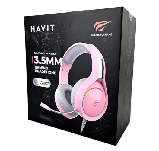 FONE GAMER ROSA NOVINHO