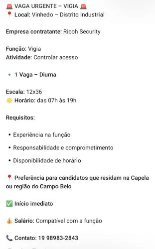 Vagas de emprego 