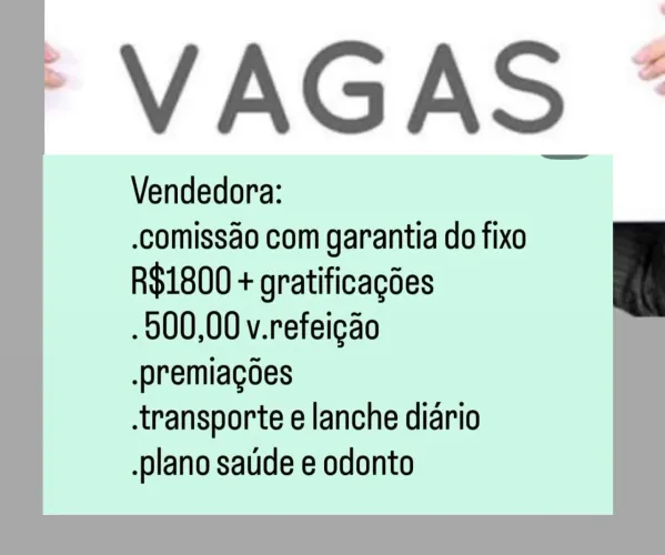 Vagas vendedora Barreiro