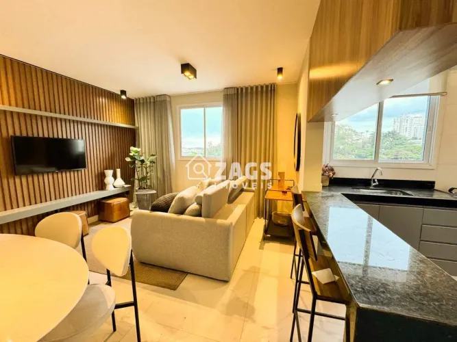 Apartamento para Aluguel 60m² - 2 quartos, 1 suíte, 2 vagas, mobiliado - Castelo/BH