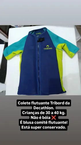 Colete da Decathlon para meninos  de 30 a 40 kg 
