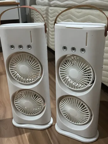 Ventilador Umidificador Duplo Torre 3 Velocidades Portátil Climatizador