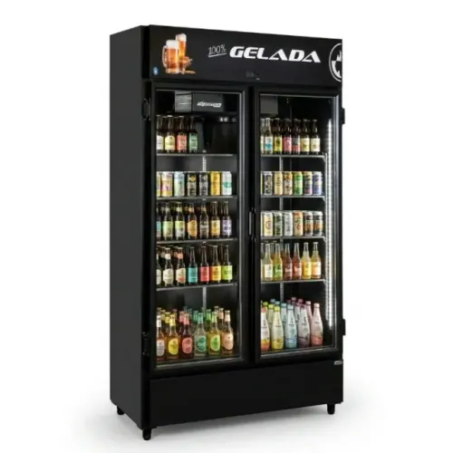ac cervejeira 2 portas total black com vidro aquecido pra não embaçar
