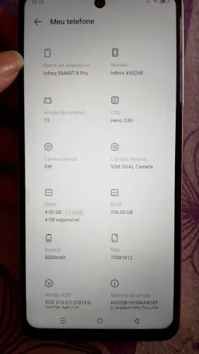 Celular infinix smart 8 pro