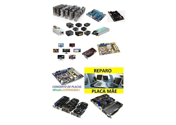 Reparo e placa mae ,placa de video , monitor fonte atx...