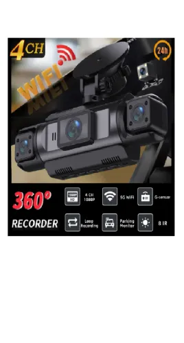 Câmera do carro condução dvr fhd 1080p frente esquerda direita traseira visão noturna loop