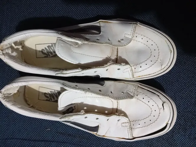 Tênis Vans Sk8-low couro branco original tamanho 39 para restaurar ou customizar