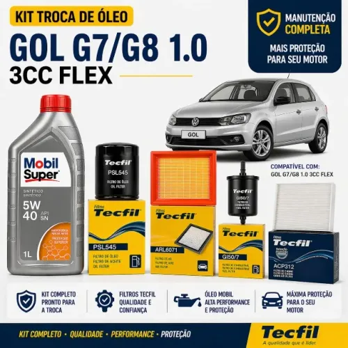 KIT TROCA DE ÓLEO COMPLETO GOL G7/G8 1.0
