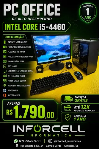 Pc Intel Core i5-4460 | 16gb Memória | SSD 240 | Tela 22 Wifi 5G Novo Garantia 1 Ano