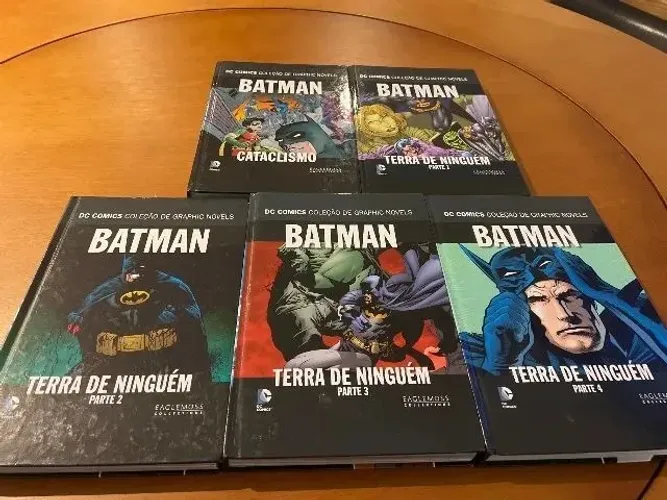 Batman terra de ninguém partes 1 a 4, e cataclismo da eaglemoss
