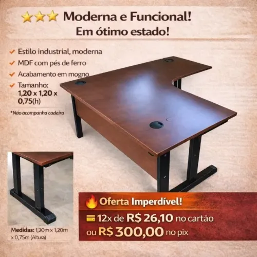 Mesa de escritório em L