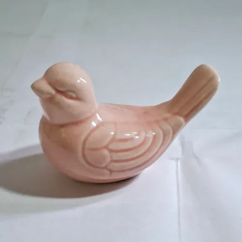 Passarinho de Porcelana Rosa Claro 8x5
