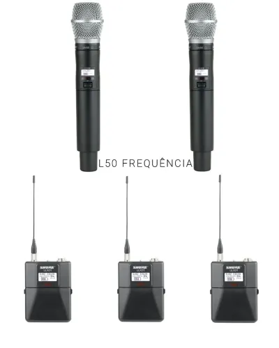 Kit Shure ULXD2, ULXD1 - Frequência L50 Homologada pela Anatel