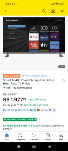 Smart tv Philco 40 polegadas