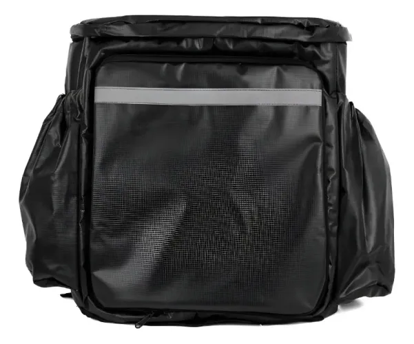 Bag Térmica Impermeável Lona Pvc 80 Litros Motoboy Delivery Preto Liso