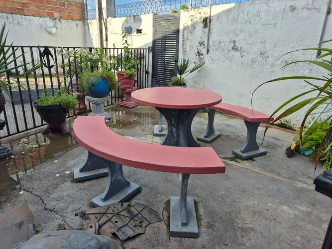 Mesas para jardim cimento ornamental