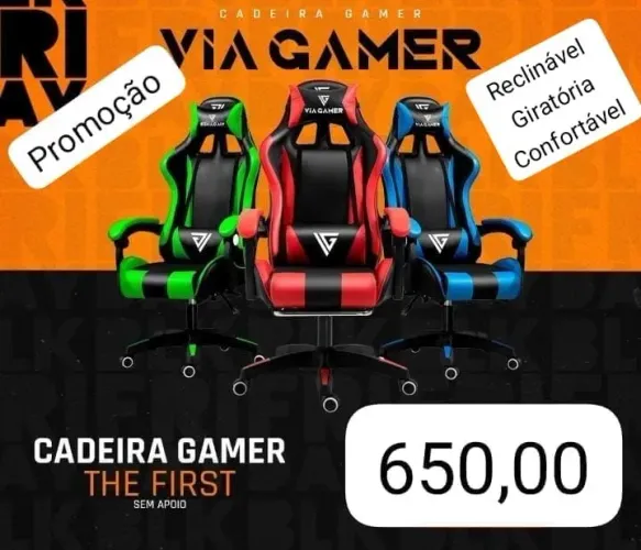 Cadeira gamer reclinável giratória à pronta entrega