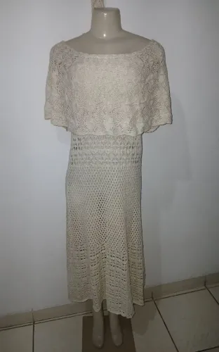 Vestido de linha com leve brilho Tam P / M da Renner!